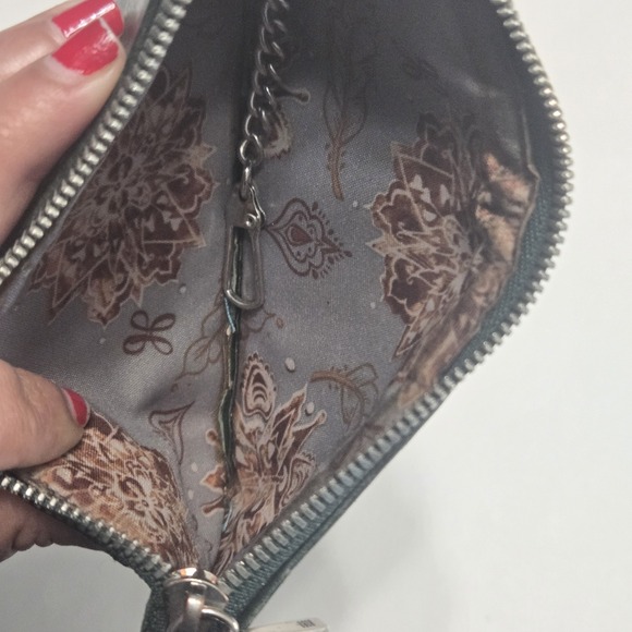 Hobo Linn Green Leather Snap Card Wallet Case Holder Organizer - Picture 7 of 8